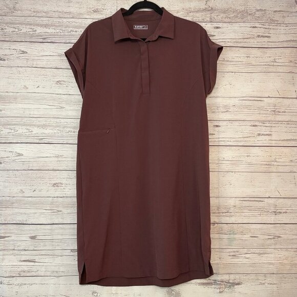 Hi-Tec Purple Quarter Button Up Dress Medium - Picture 1 of 9
